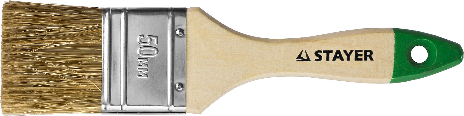 STAYER LASUR, 50 мм, 2″, смешанная щетина, деревянная ручка, для высокотекучих ЛКМ, плоская кисть (01031-50) — фото 3