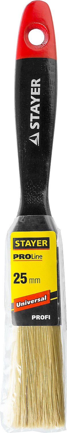 STAYER Universal, 25 мм, 1″, светлая, натуральная щетина, деревянная ручка, все виды ЛКМ, плоская кисть, Professional (0104-025) — фото 2