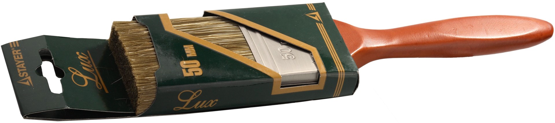STAYER LASUR-LUX, 63 мм, 2.5″, смешанная щетина, деревянная ручка, для высокотекучих ЛКМ, плоская кисть (01051-063) — фото 2