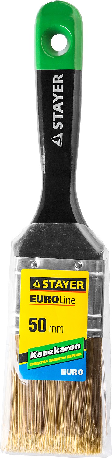 STAYER KANEKARON-EURO, 50 мм, 2″, искусственная щетина, деревянная ручка, для высокотекучих ЛКМ, плоская кисть (0106-050) — фото 3