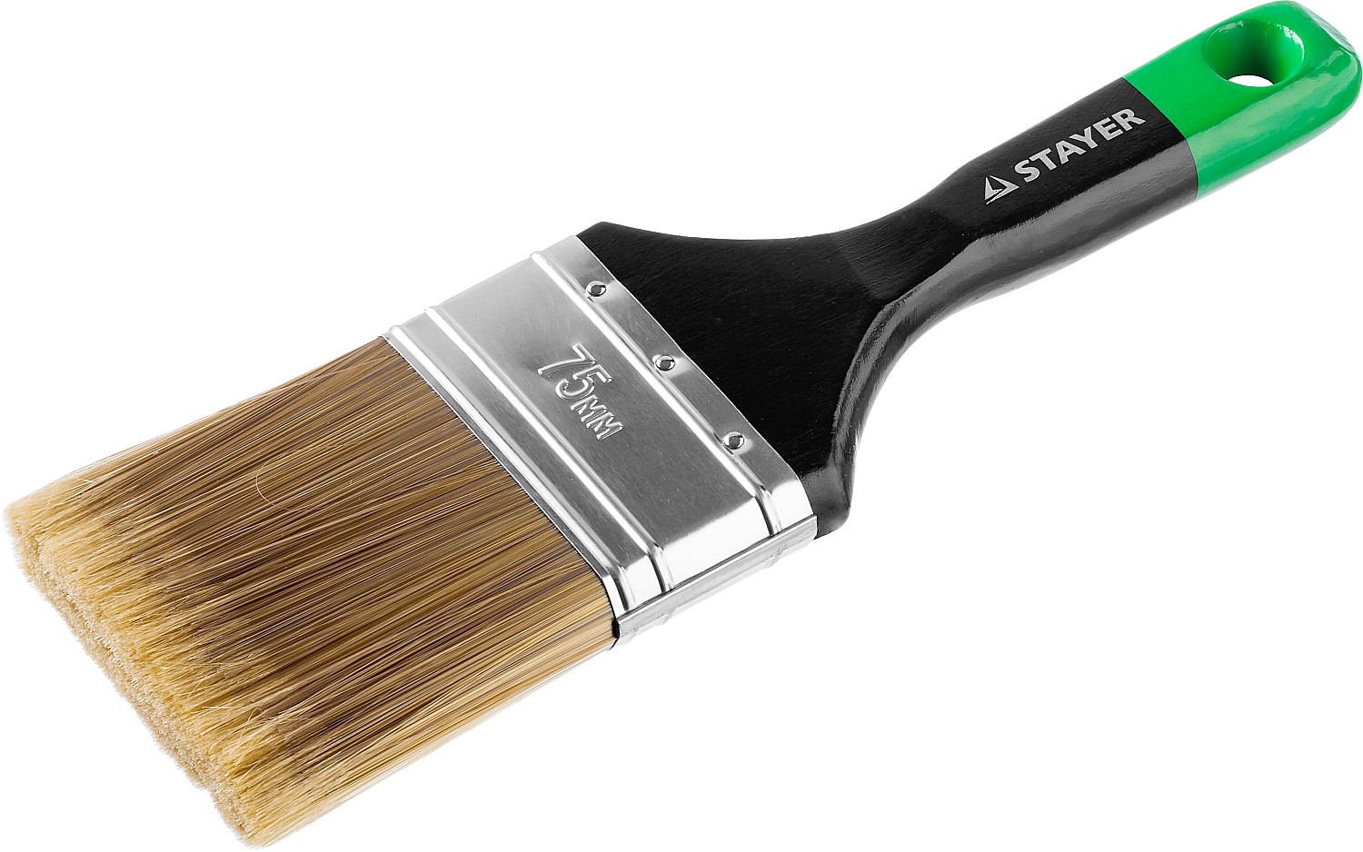STAYER KANEKARON-EURO, 75 мм, 3″, искусственная щетина, деревянная ручка, для высокотекучих ЛКМ, плоская кисть (0106-075)