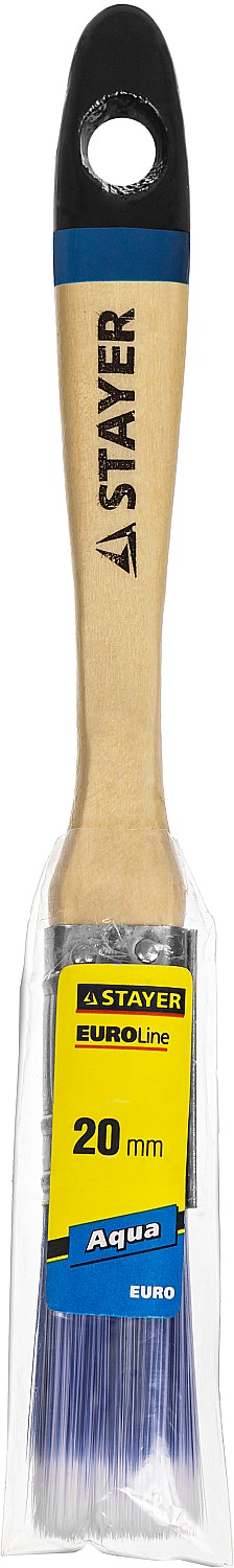 STAYER AQUA, 20 мм, 3/4″, искусственная щетина, деревянная ручка для воднодисперсионных и акриловых ЛКМ, плоская кисть (01062-020) — фото 2