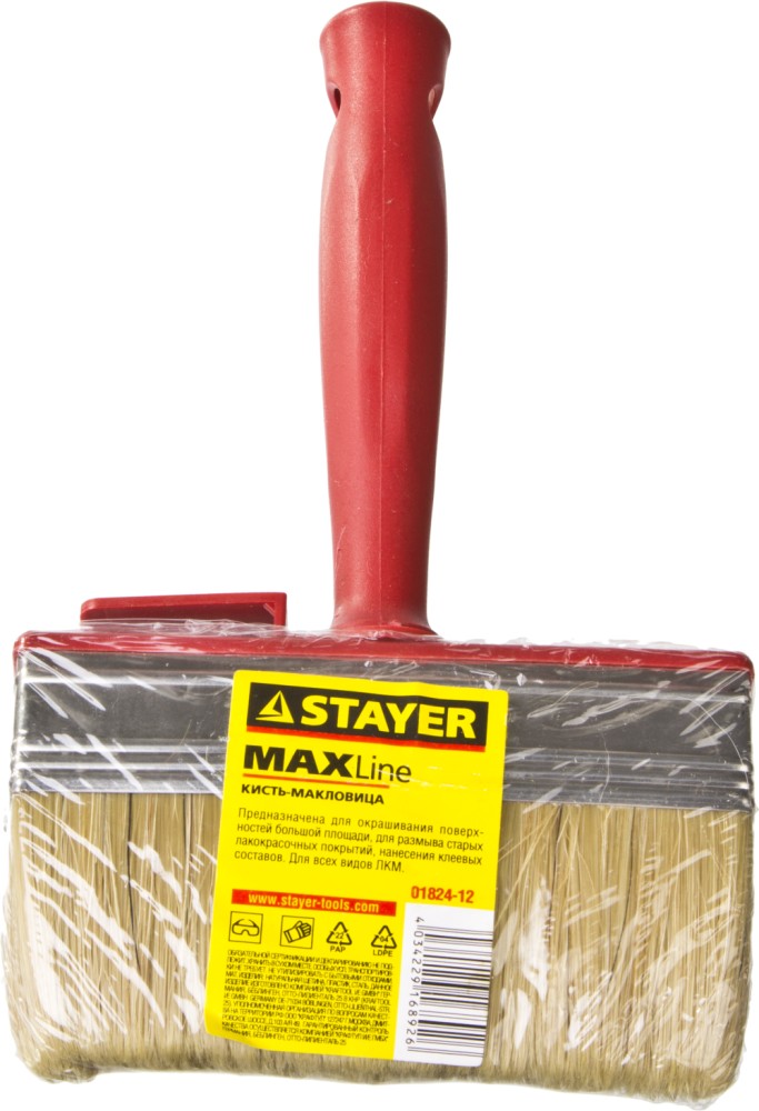 STAYER UNIVERSAL, 3 х 12 см, светлая щетина, пластмассовый корпус, все виды ЛКМ, макловица (01824-12) — фото 3