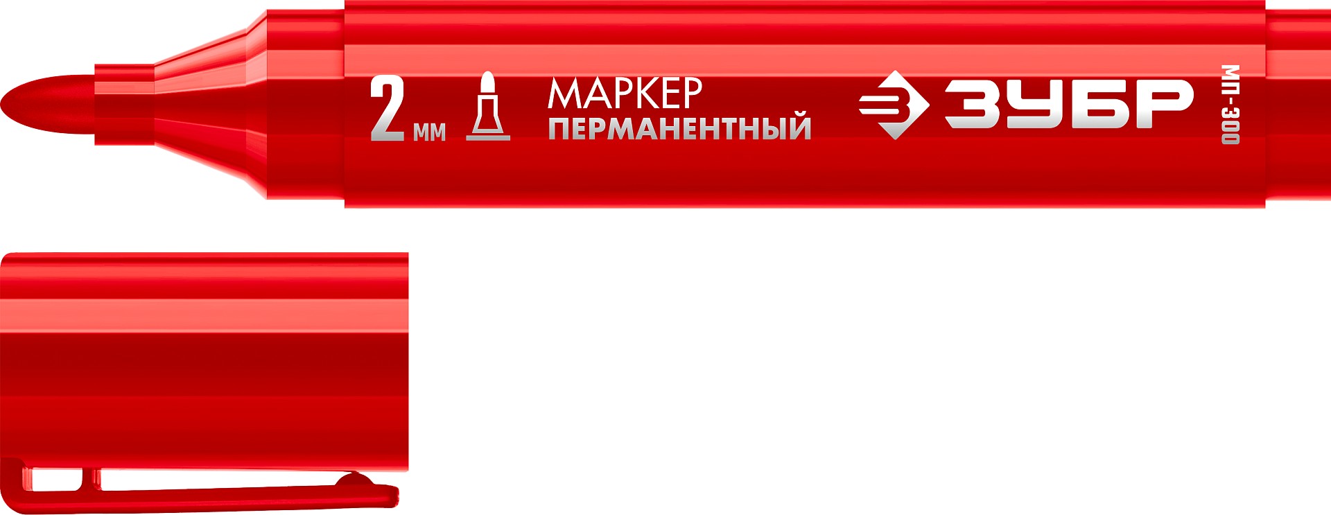 ЗУБР МП-300 красный, 2 мм перманентный маркер (06322-3)