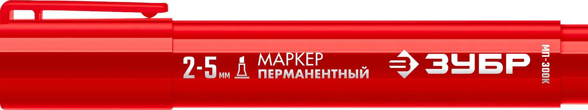 ЗУБР МП-300К красный, 2-5 мм, клиновидный перманентный маркер (06323-3) — фото 2