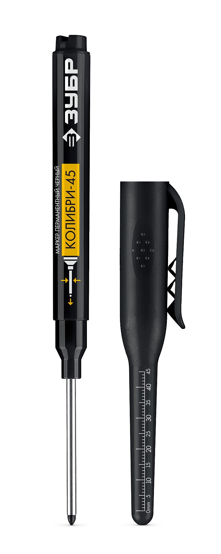 ЗУБР Колибри-45 черный, наконечник L 45 мм, ᴓ 3 мм, перманентный маркер для отверстий (06339-2)