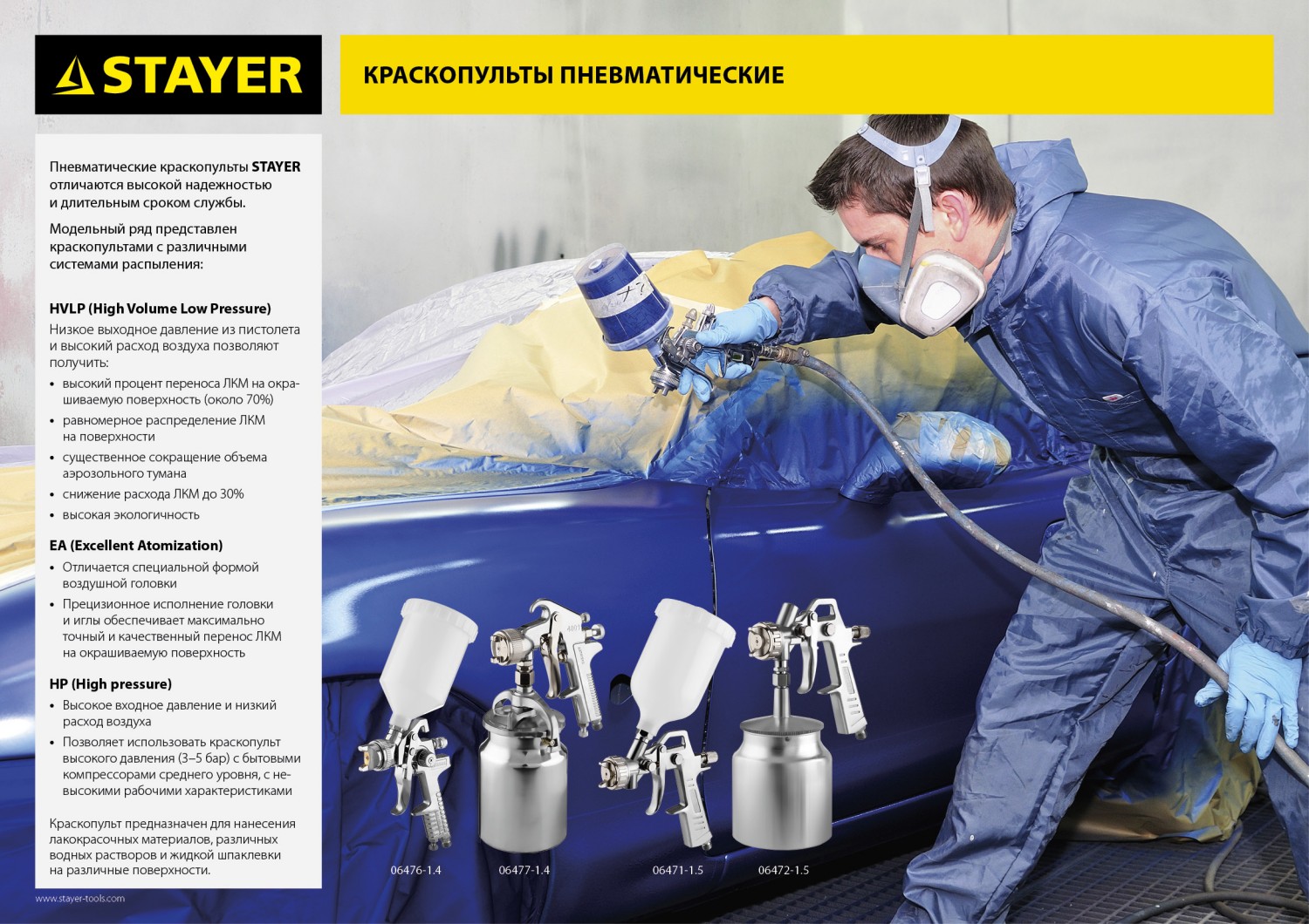 STAYER AirPro G, HVLP 1.4 мм, пневматический краскопульт с верхним бачком, Professional (06476-1.4) — фото 6