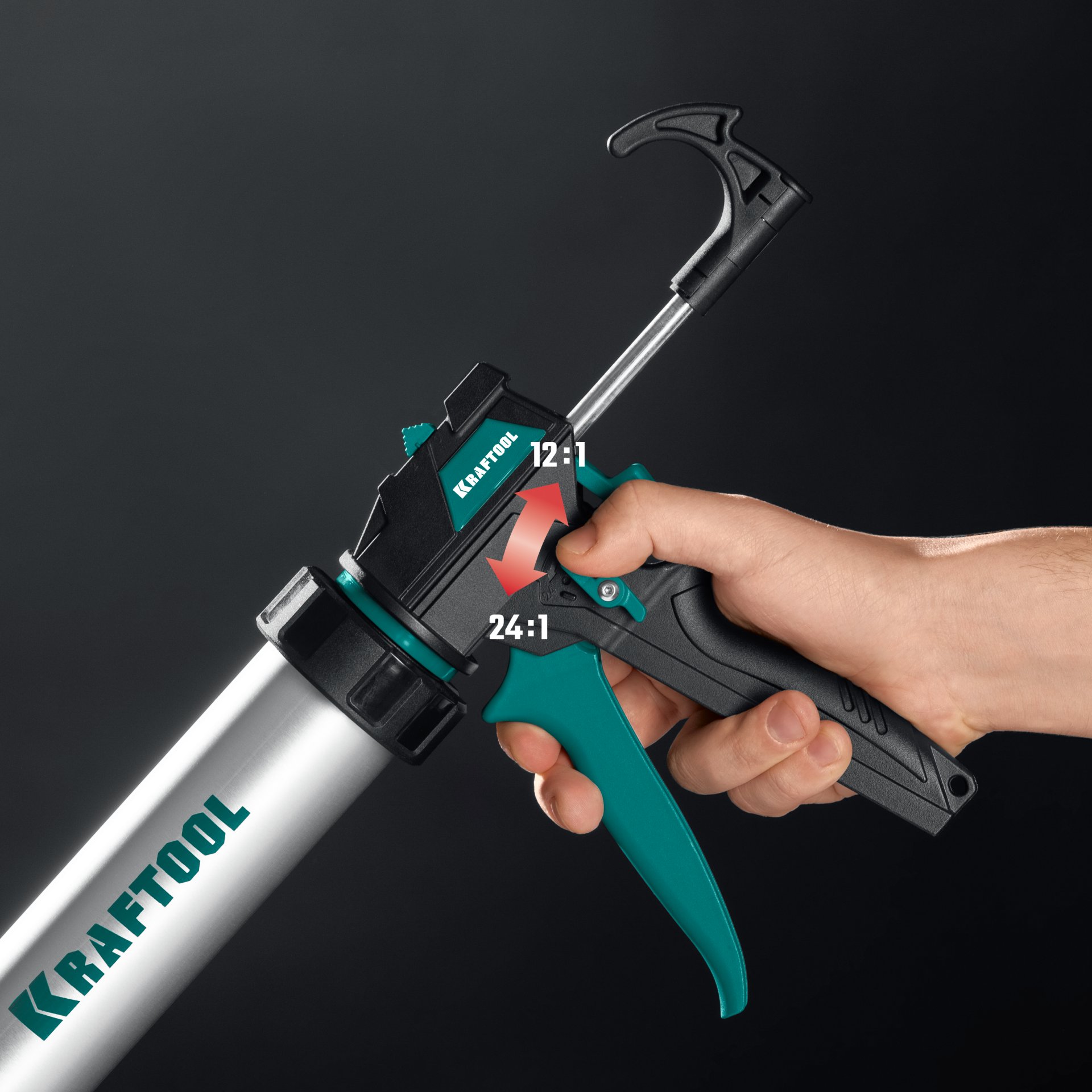 KRAFTOOL ULTRA 310 мл, прямой забор, регулировка силы давления, вариативная антикапельная система, закрытый пистолет для герметика (06677-31) — фото 7