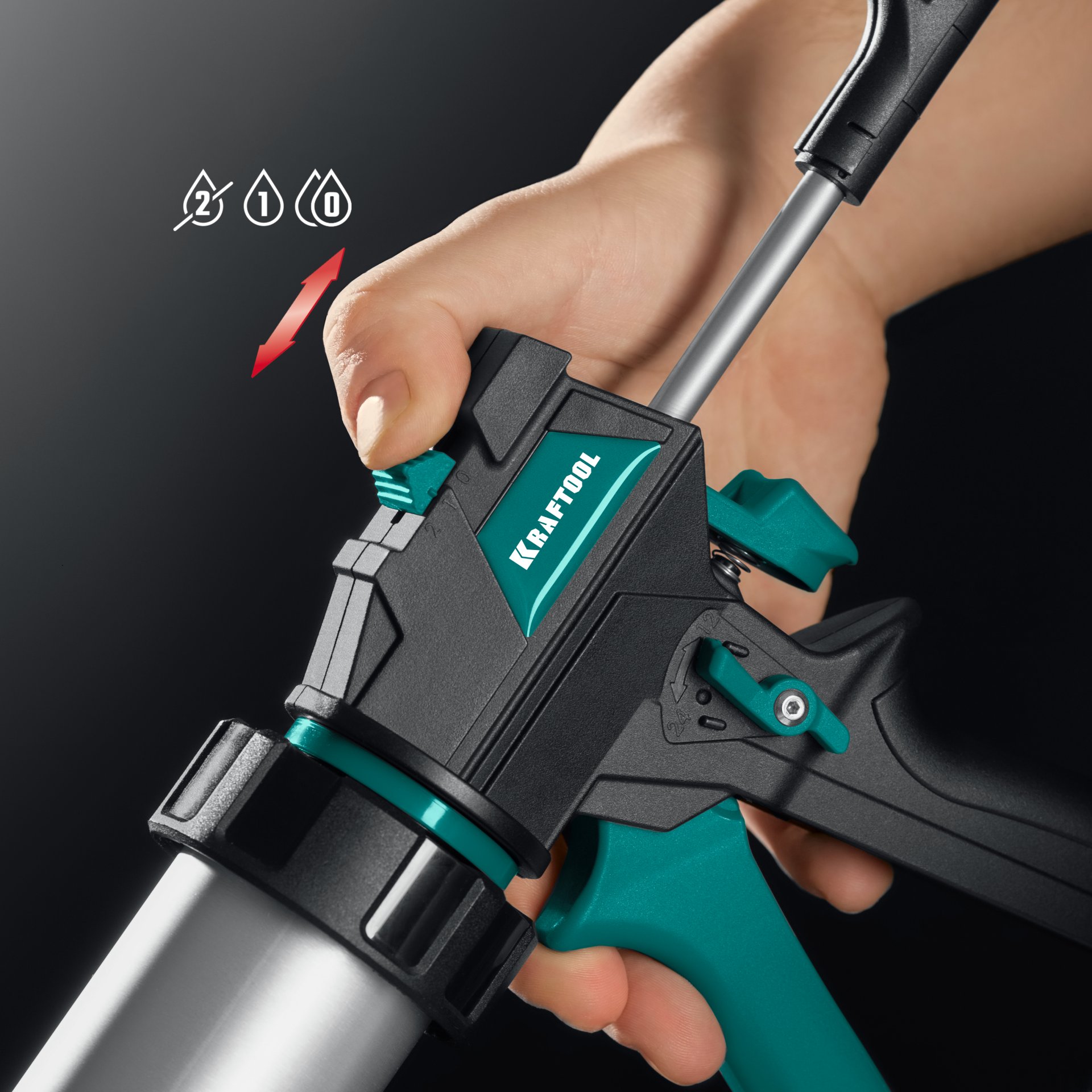 KRAFTOOL ULTRA 600 мл, прямой забор, регулировка силы давления, вариативная антикапельная система, закрытый пистолет для герметика (06677-60) — фото 8