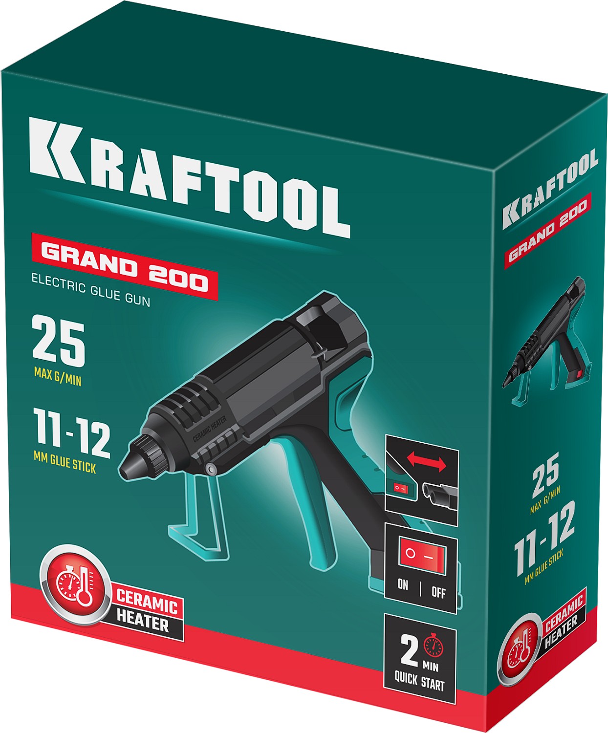 KRAFTOOL Grand 200, d 11 - 12 мм, 25 г/мин, электрический термоклеевой пистолет (06839) — фото 14