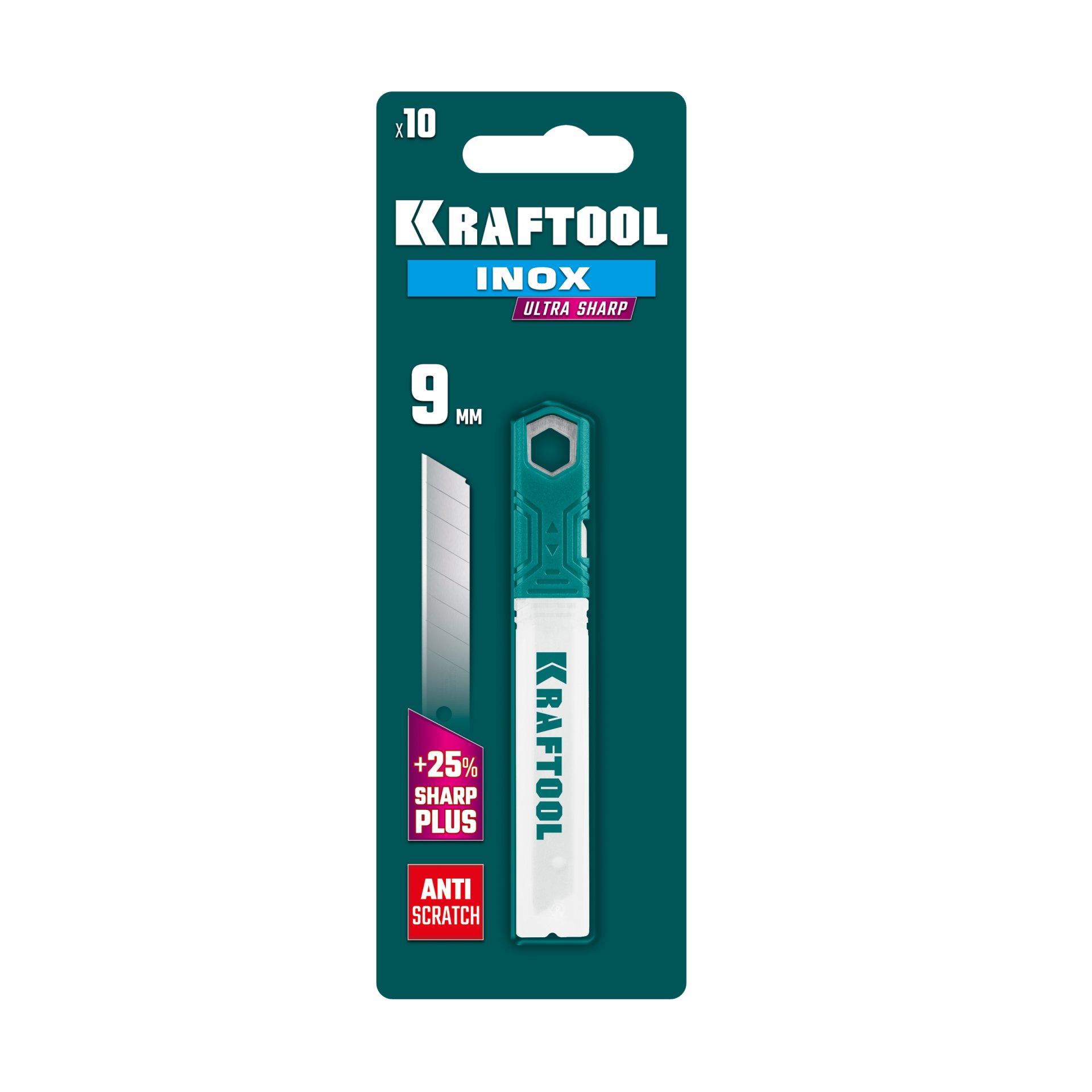 KRAFTOOL INOX 9 мм, 10 шт, нержавеющие сегментированные лезвия (09608-09-S10) — фото 2