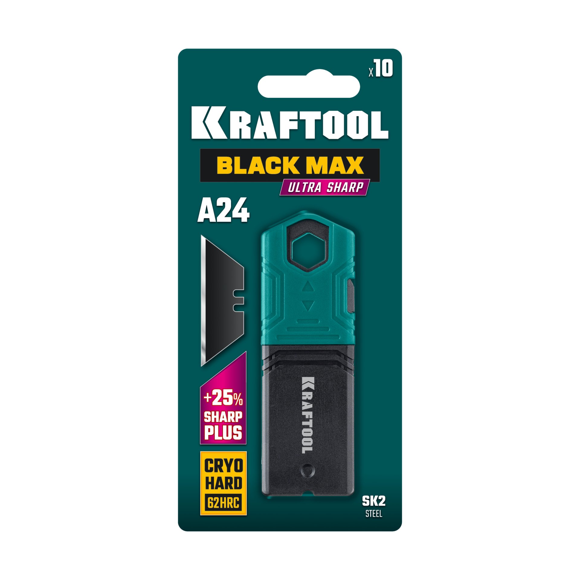 KRAFTOOL BlackMax-A24, 10 шт, трапециевидные лезвия (09624-S10) — фото 5