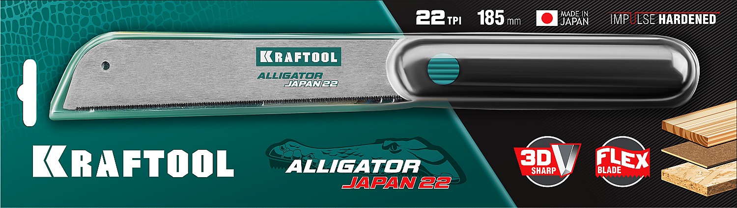 KRAFTOOL Alligator Japan 22, 185 мм, ножовка по дереву (1-15194-18-22) — фото 5