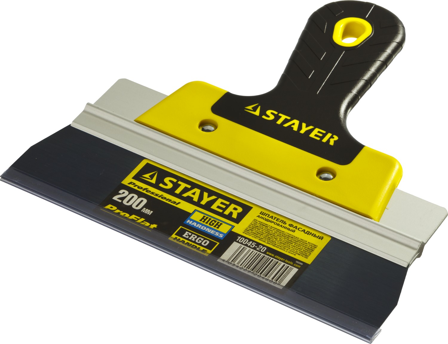STAYER PROFlat, 200 мм, усиленная алюминиевая направляющая, двухкомпонентная ручка, анодированный, фасадный шпатель, Professional (10045-20) — фото 3