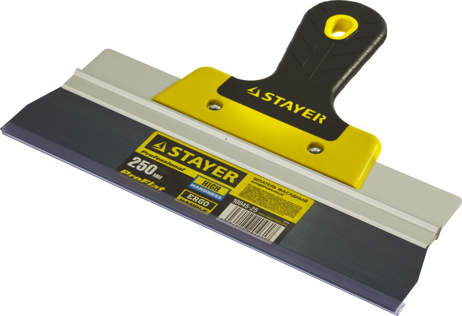STAYER PROFlat, 250 мм, усиленная алюминиевая направляющая, двухкомпонентная ручка, анодированный, фасадный шпатель, Professional (10045-25) — фото 3