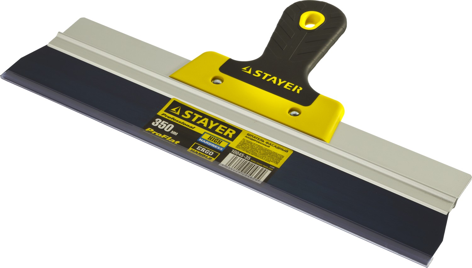 STAYER PROFlat, 350 мм, усиленная алюминиевая направляющая, двухкомпонентная ручка, анодированный, фасадный шпатель, Professional (10045-35) — фото 3
