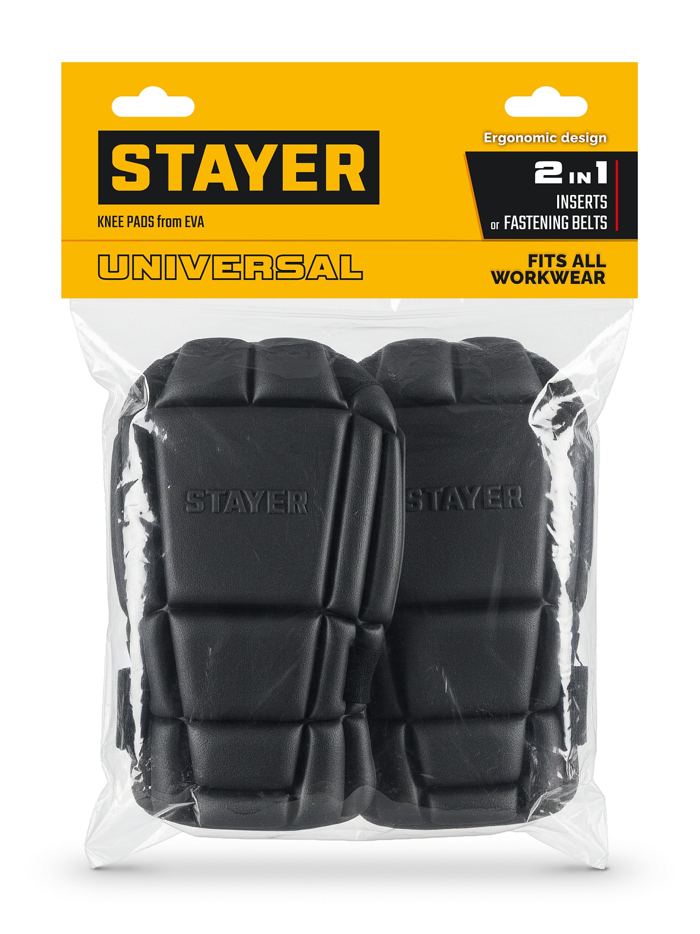 STAYER UNIVERSAL 2 в 1 вставка-наколенники защитные из ЭВА, 2 крепежных ремня (11197) — фото 9