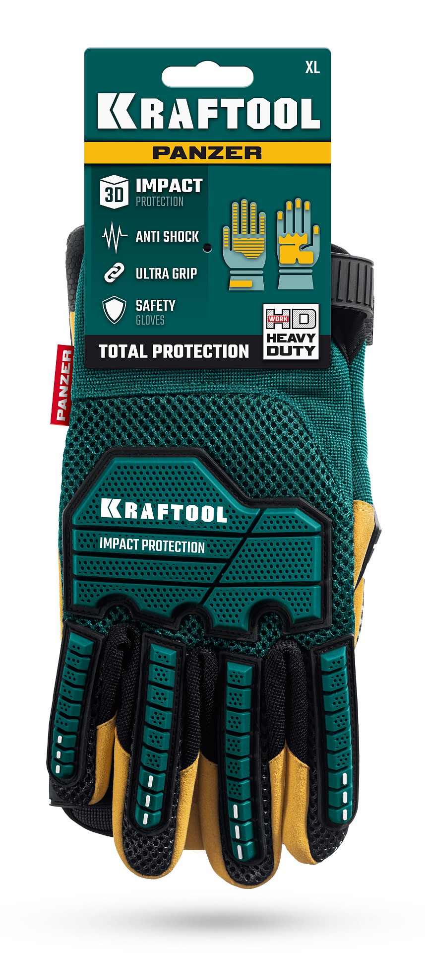KRAFTOOL PANZER р.XL (10), профессиональные комбинированные перчатки, виброзащита, увеличенные противоударные накладки (11298-XL) — фото 5