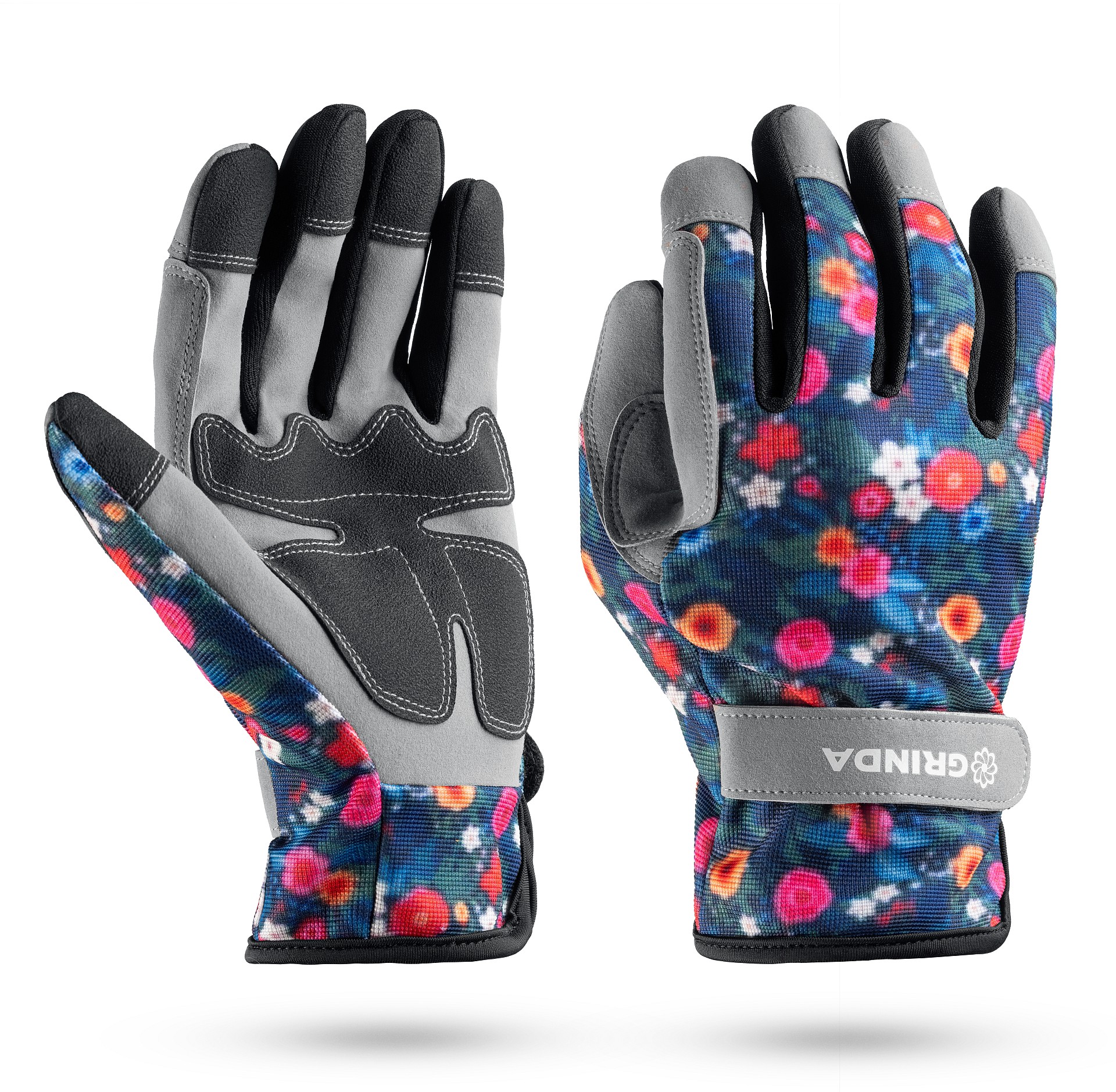 GRINDA AMBER, S (7), садовые перчатки из искусственной кожи с усиленным наладонником и кончиками пальцев, PRO Line (1139-S)