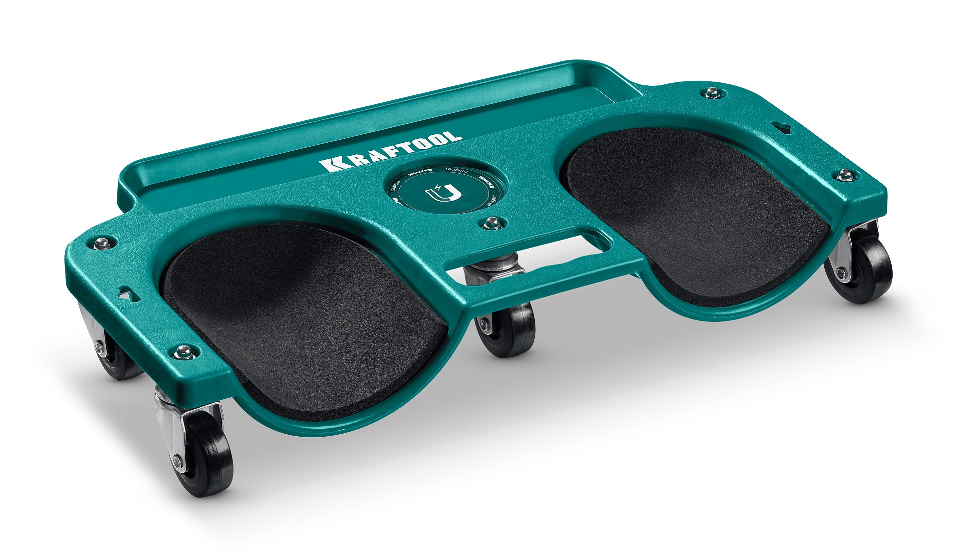 KRAFTOOL KRAFT BOARD на единой, базе, 5 колёс, лоток для инструментов, нагрузка до 110кг, строительные наколенники на колёсах (11513)