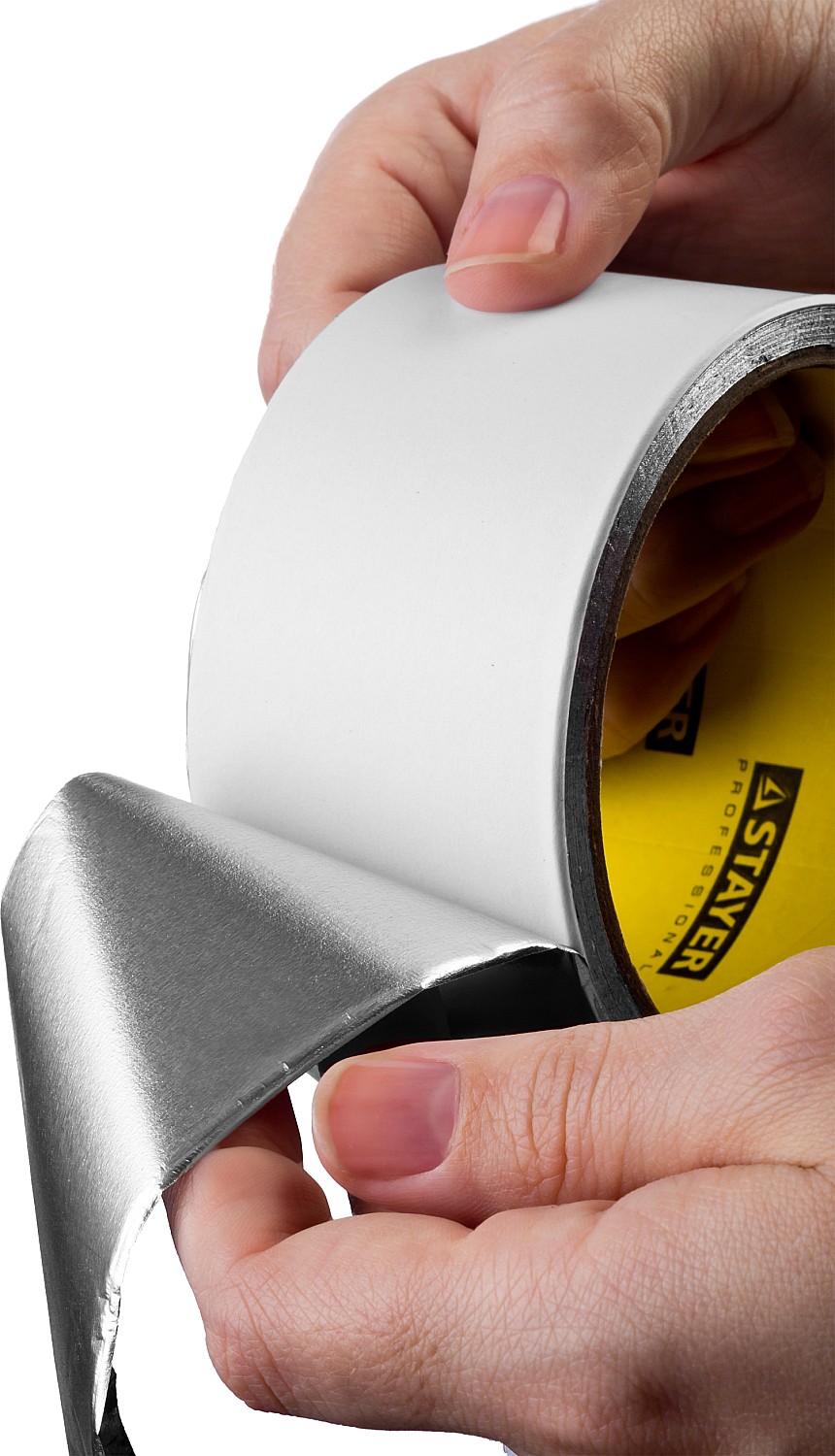 STAYER ProTape 50 мм, 50 м, до 120 °С, самоклеящаяся алюминиевая лента, Professional (12268-50-50) — фото 2