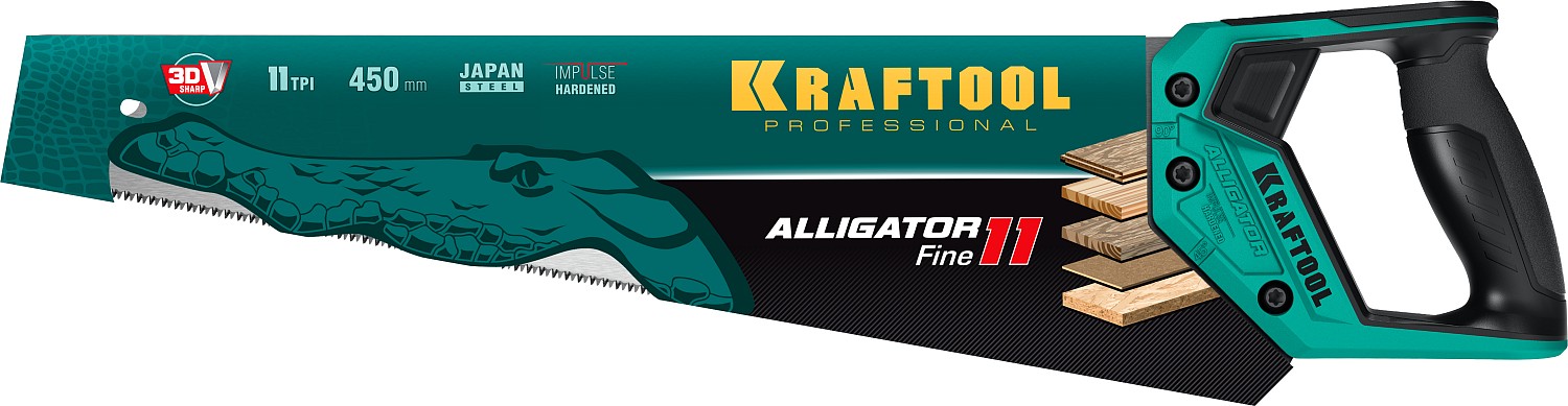 KRAFTOOL Alligator Fine 11, 450 мм, ножовка для точного реза (15203-45) — фото 6