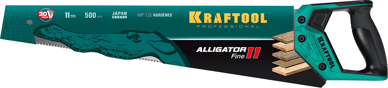 KRAFTOOL Alligator Fine 11, 500 мм, ножовка для точного реза (15203-50) — фото 6