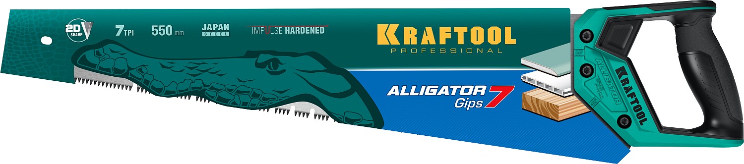 KRAFTOOL Alligator Gips 7, 550 мм, ножовка для гипса (15210) — фото 5