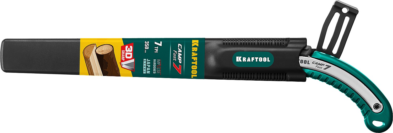 KRAFTOOL Camp Fast 7, 350 мм, ножовка для быстрого реза сырой древесины (15216) — фото 5