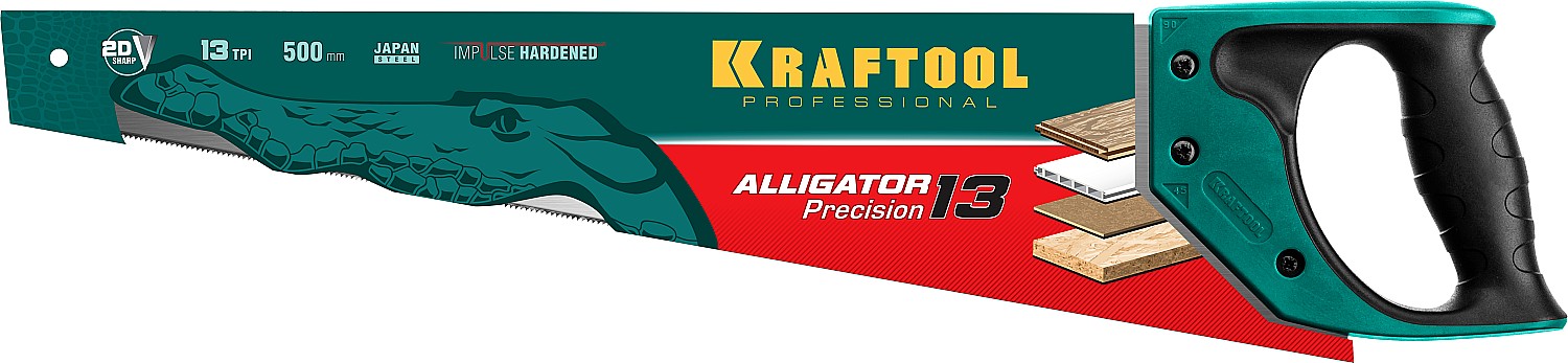 KRAFTOOL Alligator Precision 13, 500 мм, ножовка для точного реза (15225-50) — фото 5