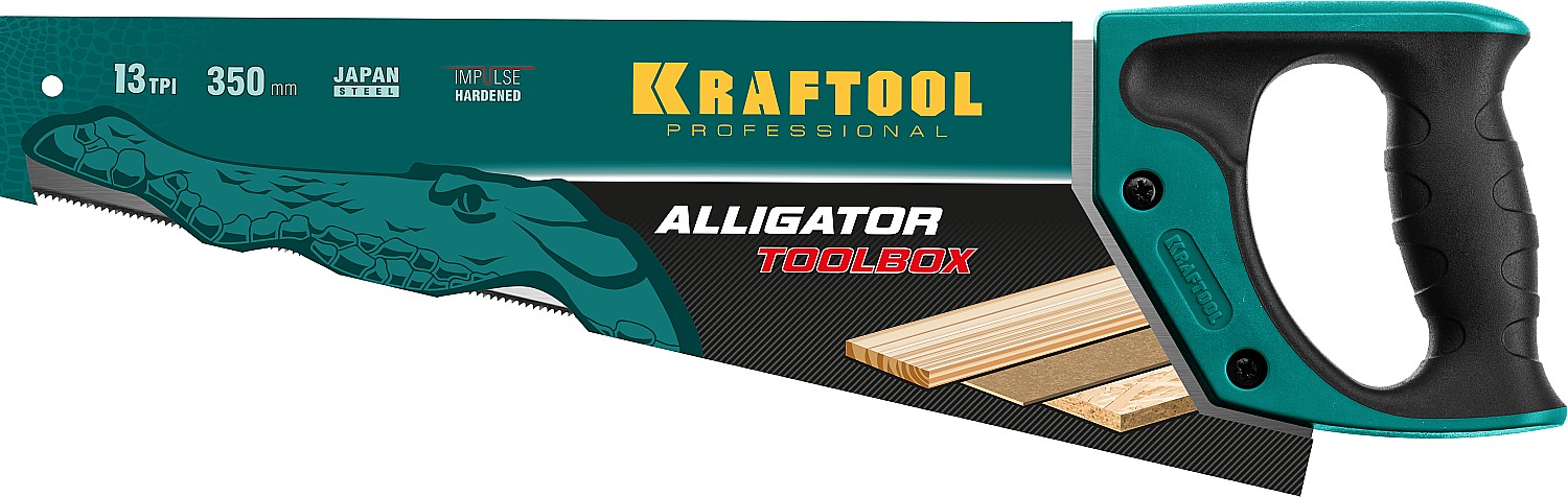 KRAFTOOL Alligator Toolbox 13, 350 мм, ножовка по дереву (15227-35) — фото 5