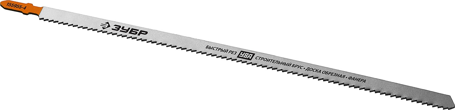 ЗУБР T225B, 2 шт, 225 мм / 3 мм, T-хвост., У8А сталь, по дереву и строительному брусу, полотна для лобзика, Профессионал (155955-4) — фото 2