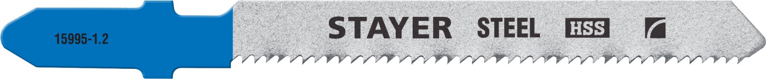 STAYER T218A, 2 шт, 50 мм / 1.2 мм, T-хвост., HSS сталь, фигурный рез по металлу толщиной 0.9-3 мм, полотна для лобзика (15995-1.2) — фото 3