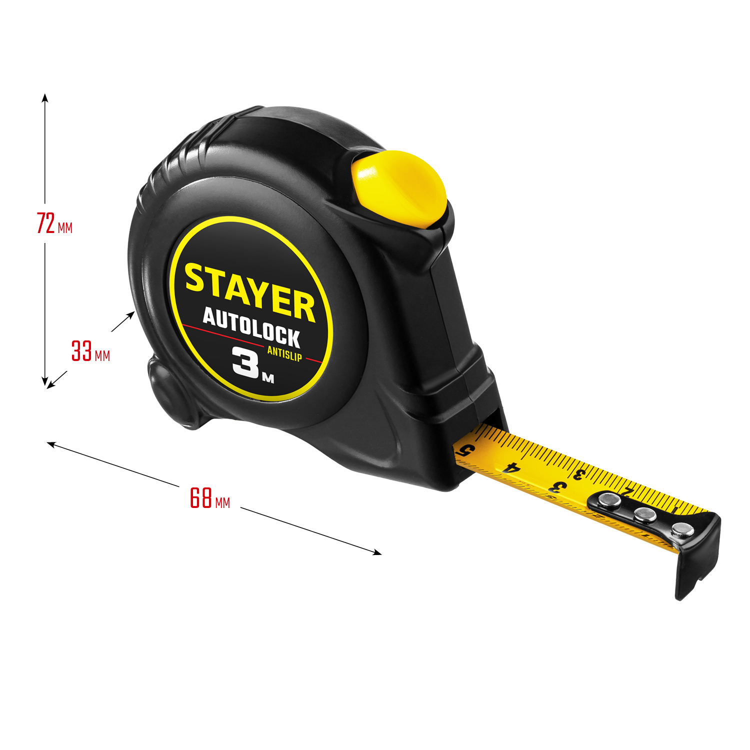 STAYER AutoLock, 3 м х 16 мм, рулетка с автостопом (2-34126-03-16) — фото 6