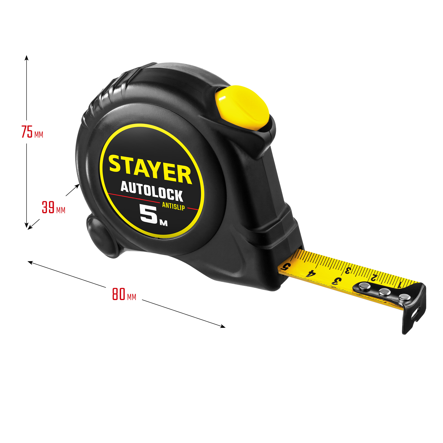 STAYER AutoLock, 5 м х 19 мм, рулетка с автостопом (2-34126-05-19) — фото 6