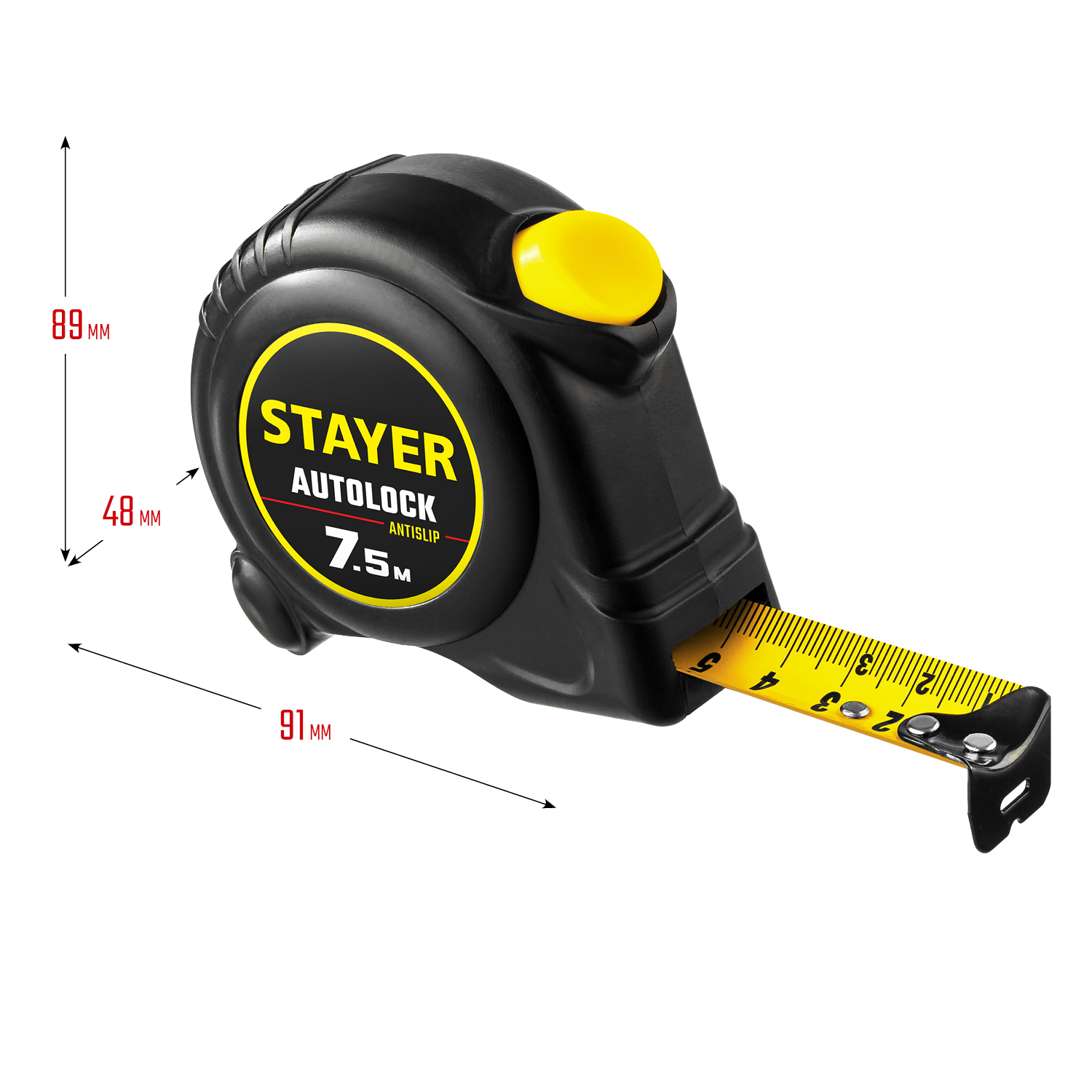 STAYER AutoLock, 7.5 м х 25 мм, рулетка с автостопом (2-34126-07-25) — фото 6