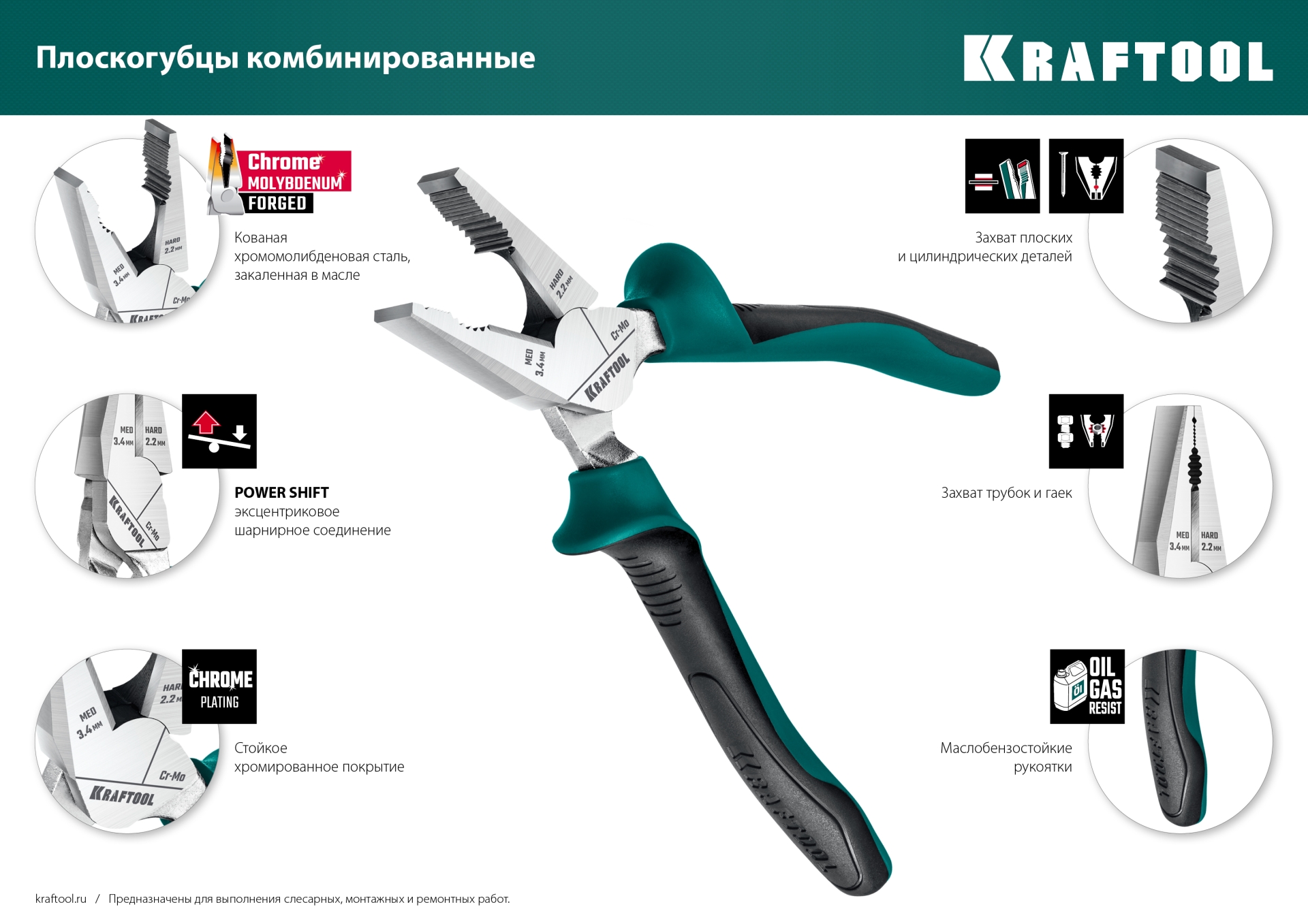 KRAFTOOL 4 предм., набор губцевого инструмента (22012) — фото 19