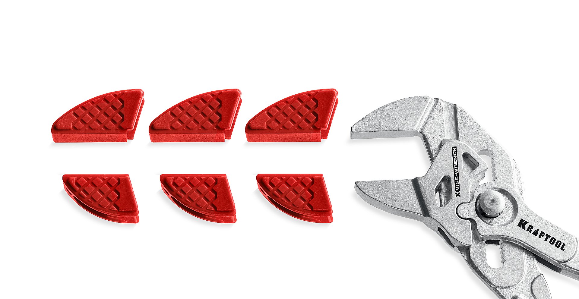 KRAFTOOL Vise-Wrench сменные защитные накладки на губки, для клещей 250 мм, набор из 3-х пар (22067-S3)