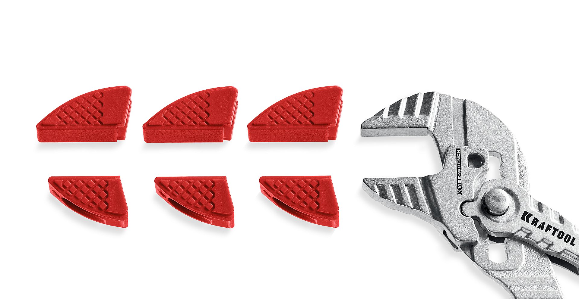 KRAFTOOL Vise-Wrench сменные защитные накладки на губки, для клещей 300 мм, набор из 3-х пар (22069-S3)