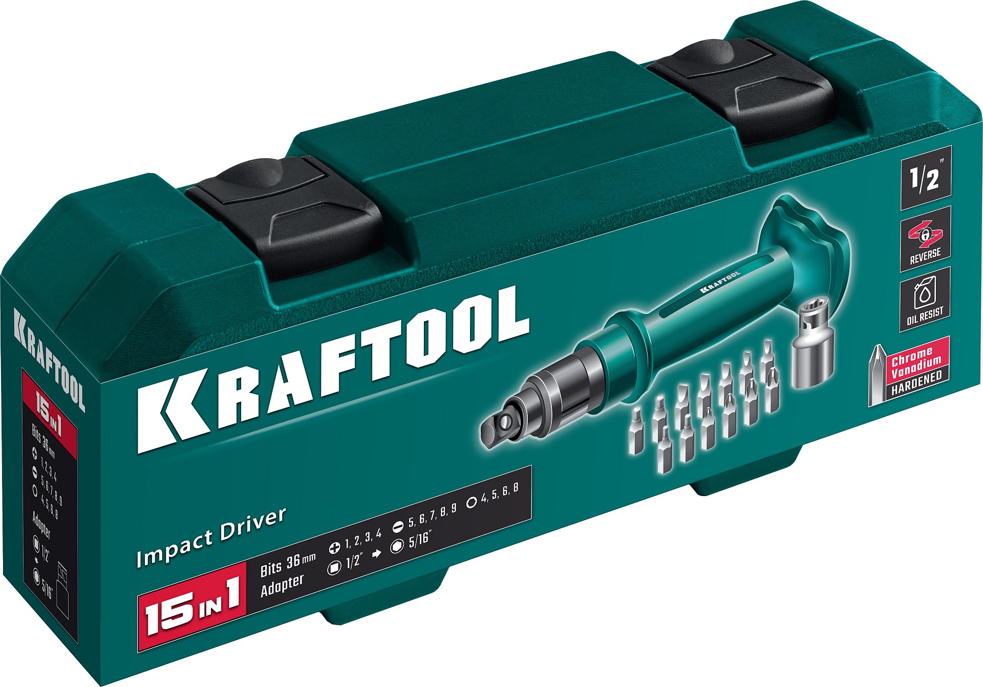 KRAFTOOL ID-15, 15 предм., ударно-поворотная отвертка (25550-Н10) — фото 4