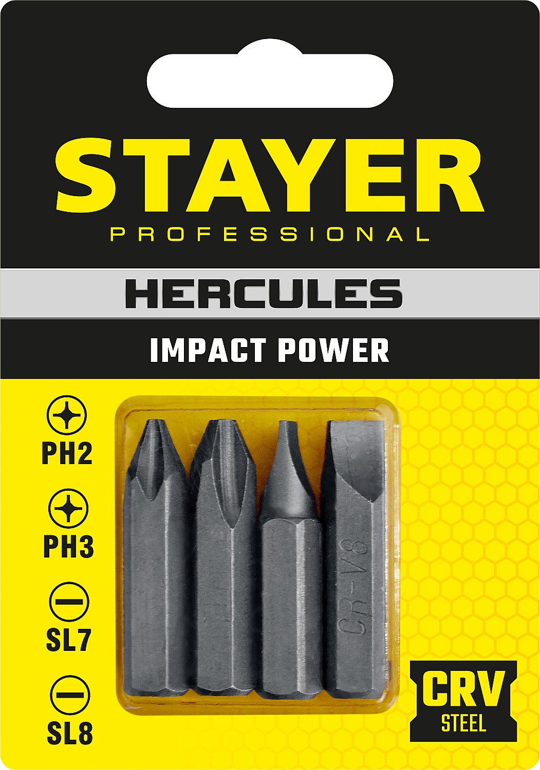 STAYER Hercules, 36 мм, 4 шт, биты для ударной отвертки, Professional (25667-S4) — фото 2