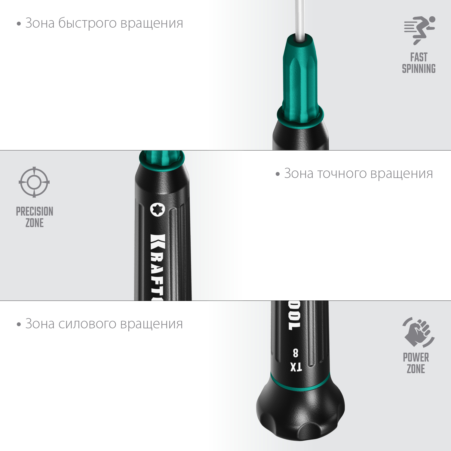 KRAFTOOL Precision TX8, отвертка для точных работ (25684-08) — фото 4