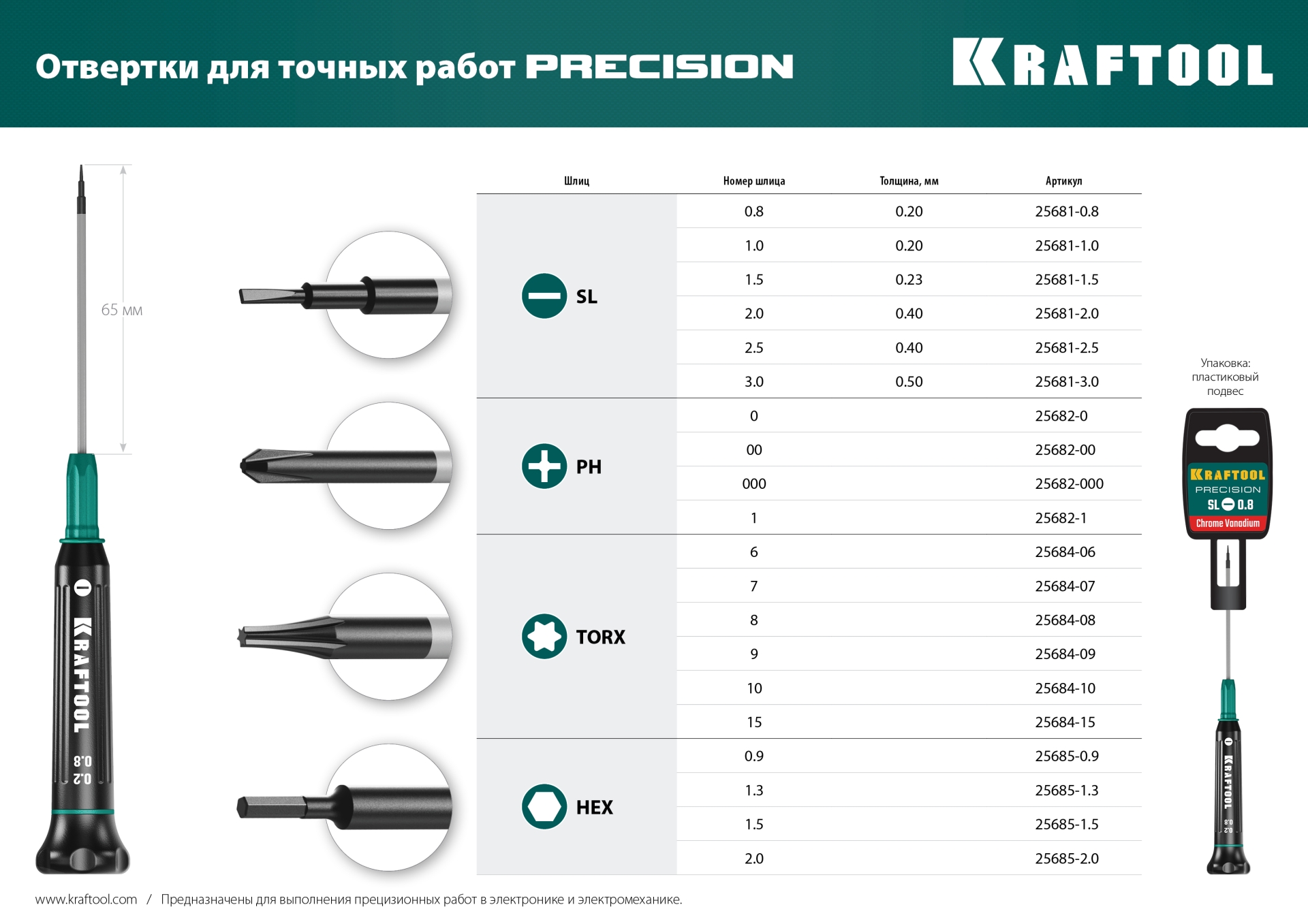 KRAFTOOL Precision, Hex2.0, отвертка для точных работ (25685-2.0) — фото 11