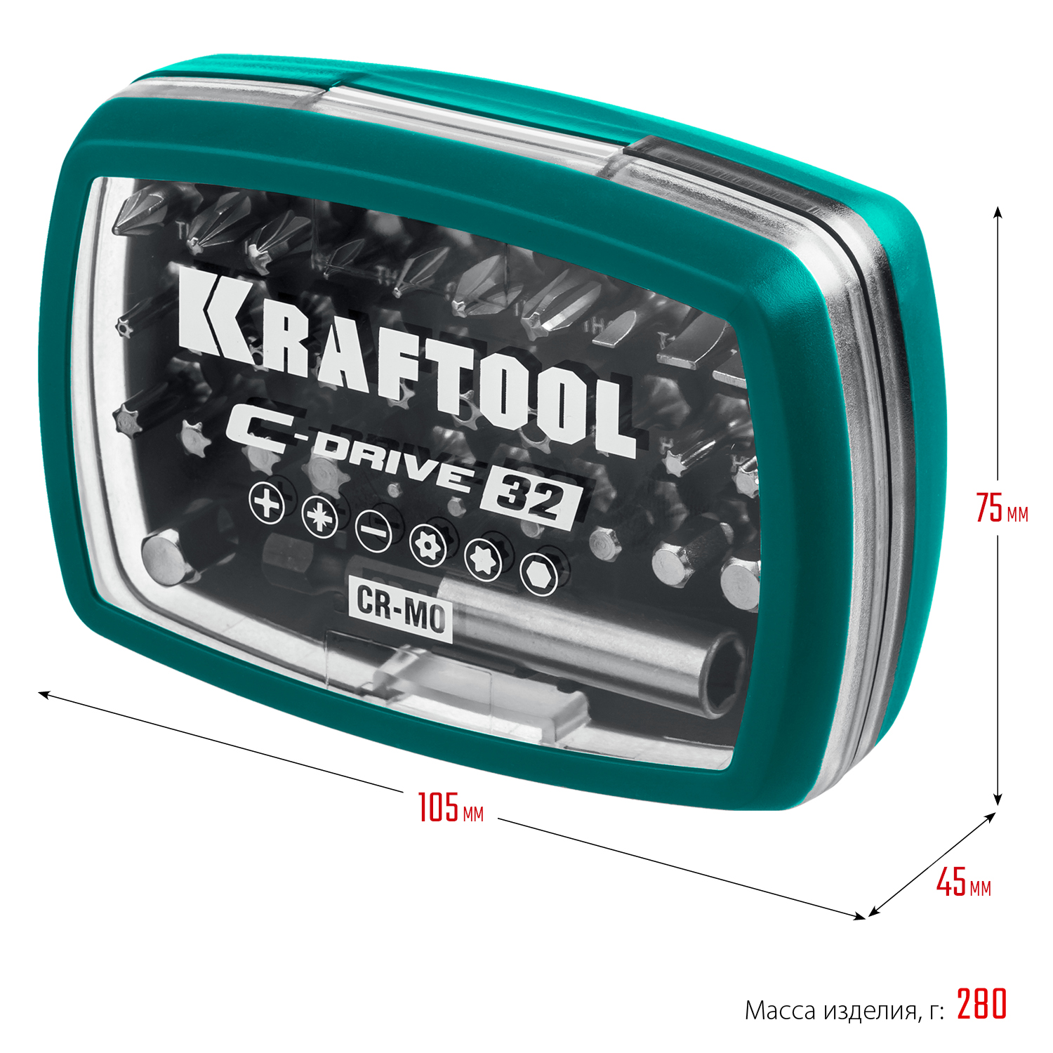KRAFTOOL C-Drive 32, 32шт, набор многофункциональных бит (26067-H32) — фото 11