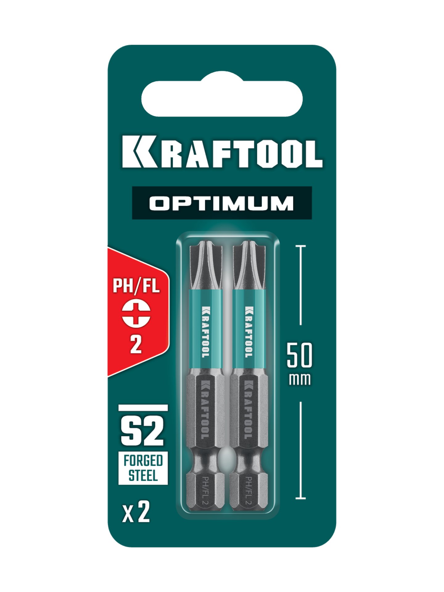KRAFTOOL OPTIMUM PH/FL 2, 50 мм, 2 шт, биты (261221-2-50-2) — фото 4