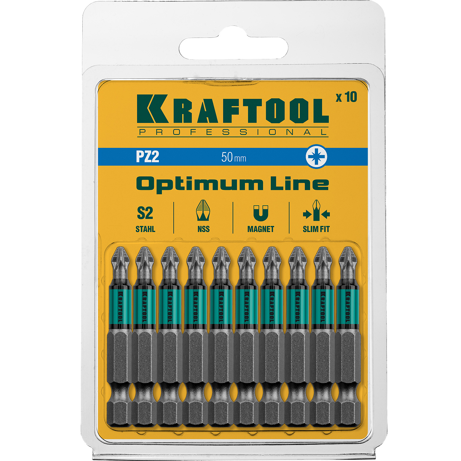 KRAFTOOL Optimum PZ2, 50 мм, 10 шт, биты (26124-2-50-10) — фото 3