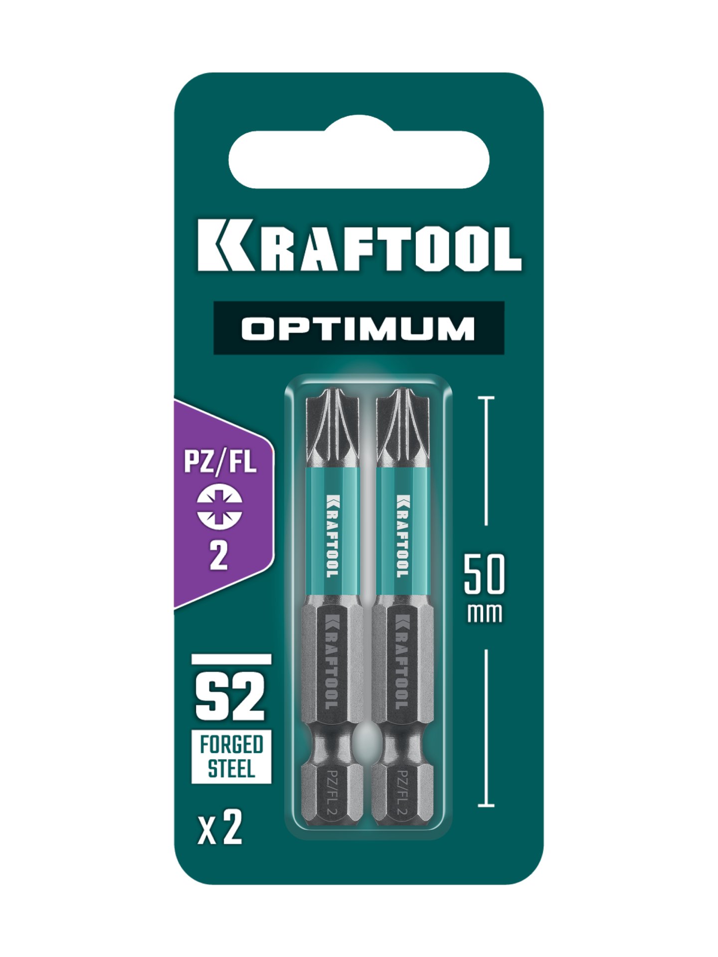KRAFTOOL OPTIMUM PZ/FL 2, 50 мм, 2 шт, биты (261241-2-50-2) — фото 4