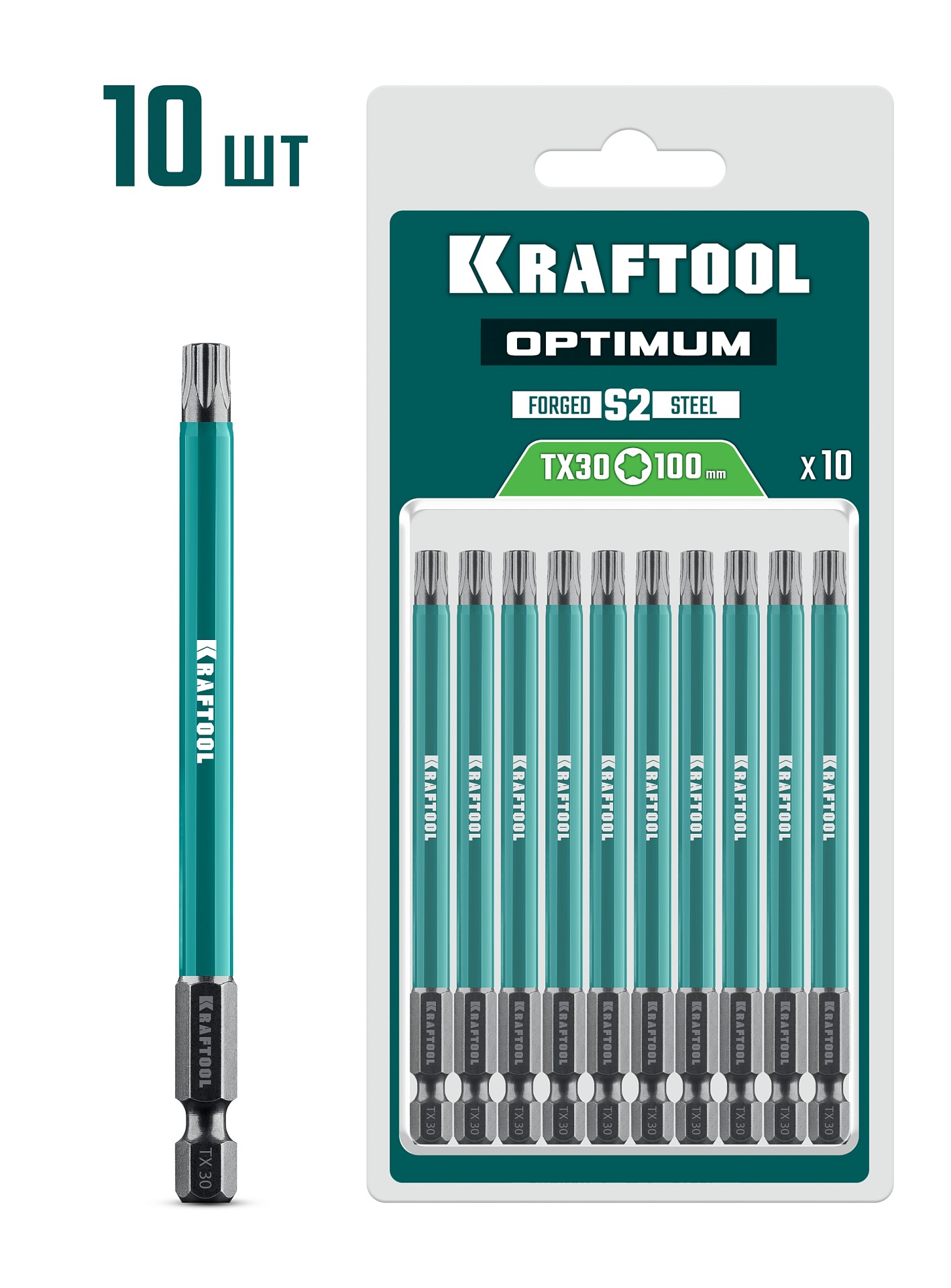 KRAFTOOL OPTIMUM TX 30, 100 мм, 10 шт, биты (26126-30-100-S10)