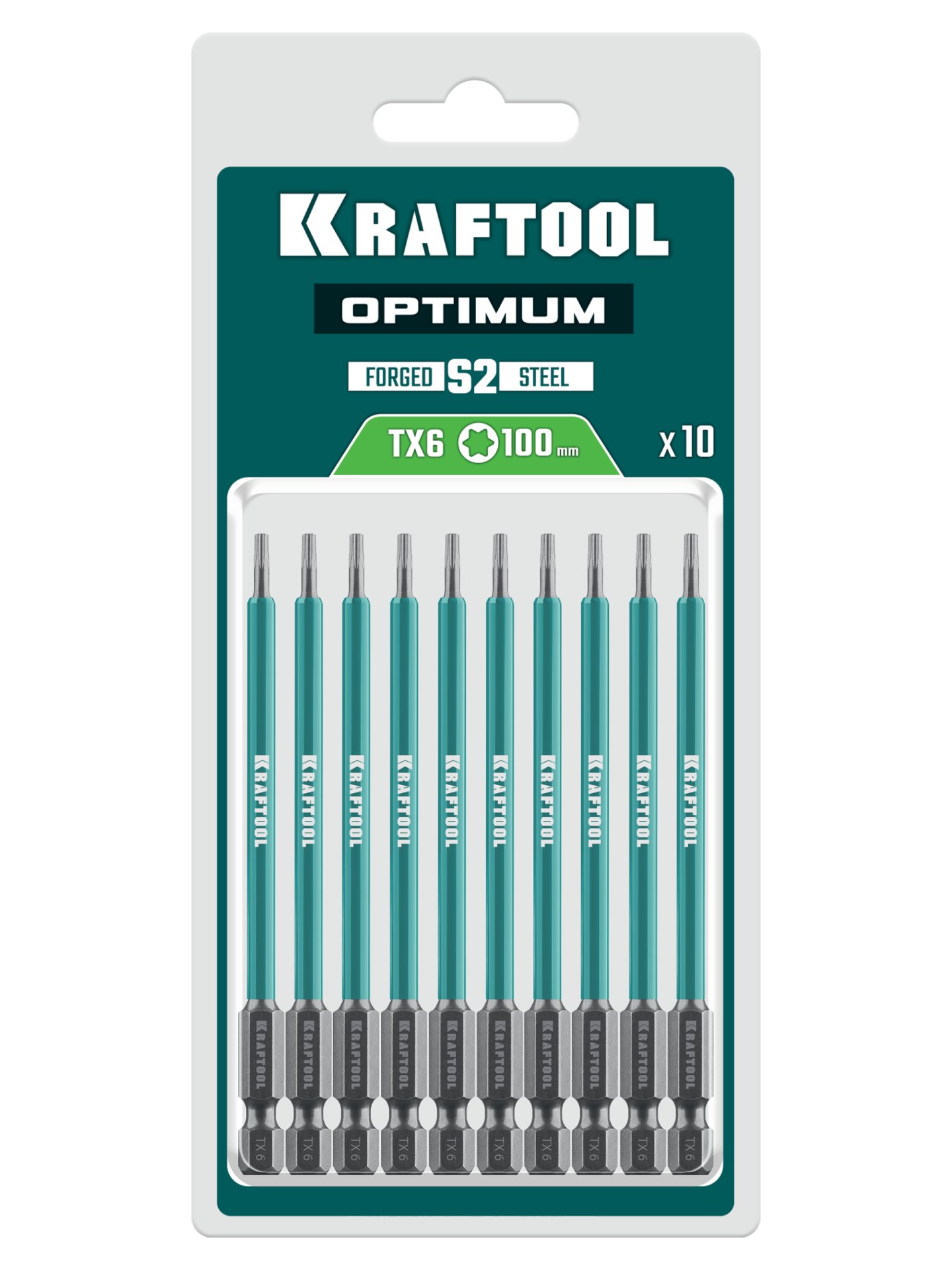 KRAFTOOL OPTIMUM TX 6, 100 мм, 10 шт, биты (26126-6-100-S10) — фото 2
