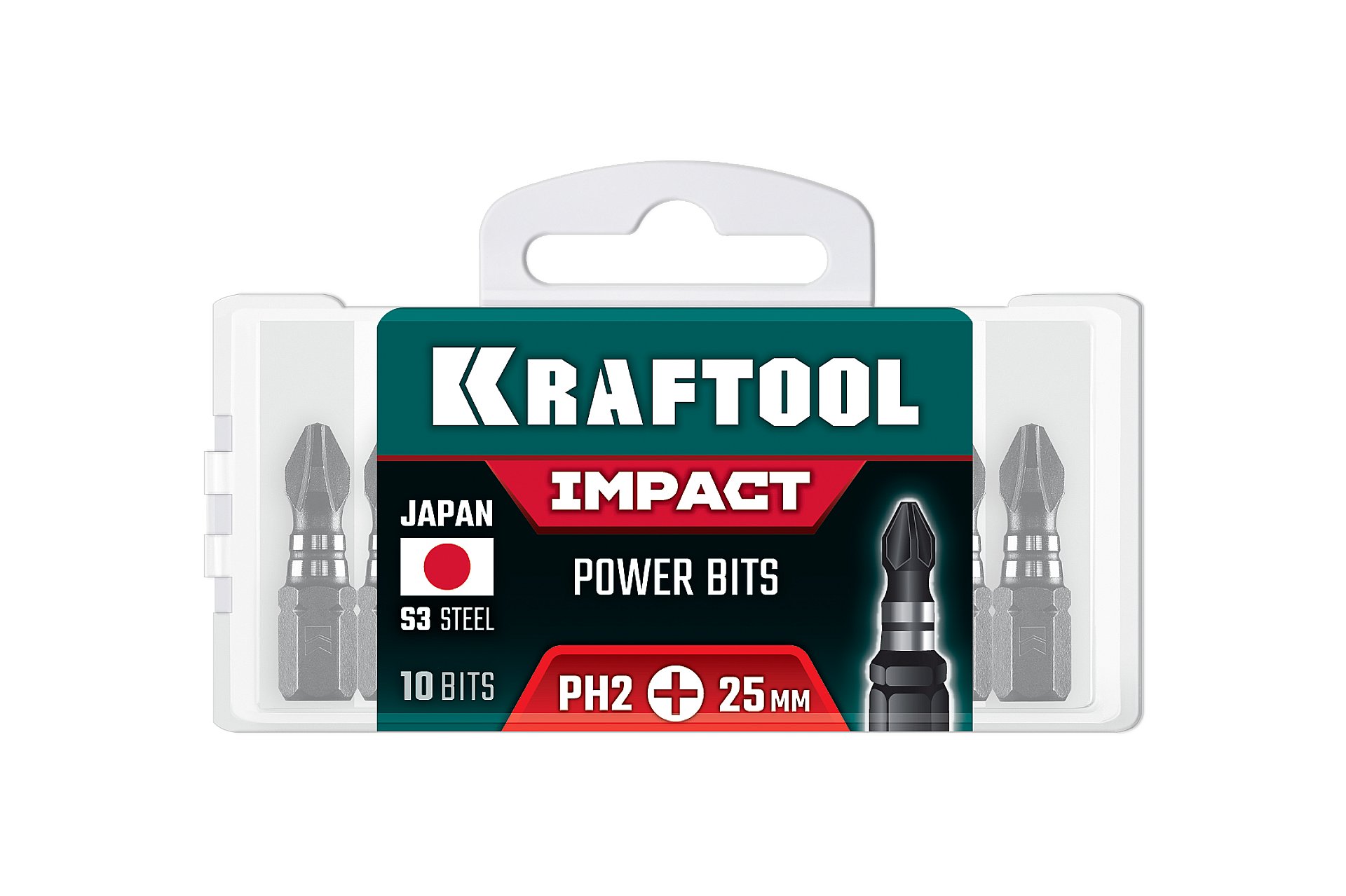 KRAFTOOL Impact PH 2, 25 мм, 10 шт, ударные биты (26191-2-25-S10) — фото 2